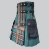 Hand Made Green & Black Double Cross Utility Kilt