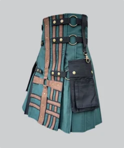 Hand Made Green & Black Double Cross Utility Kilt