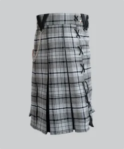 Hand Made Grey Hamilton Modern Hybrid Kilt Side