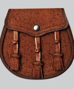 Hand Made Khaki Classic Style Leather Sporran