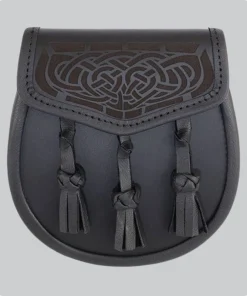 Hand Made Laser Etched Leather Sporran