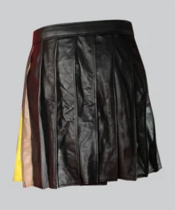 Hand Made Leather Black And Yellow Kilt
