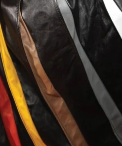 Hand Made Leather Black And Yellow Kilt Side