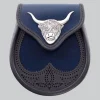 Hand Made Navy Matt Semi Leather Sporran
