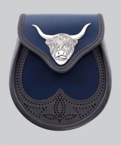 Hand Made Navy Matt Semi Leather Sporran