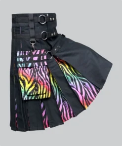 Hand Made Rainbow Tiger Striped Hybrid Kilt