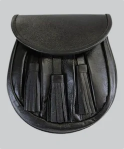 Hand Made Rob Roy Black Leather Sporran