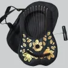 Hand Made Rosewood 10 Metal Strings Black Gold Lyre Harp