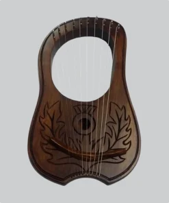 Hand Made Rosewood 10 Strings Lyre Harp Leaves Style