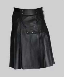 Hand Made Scottish Black Leather Kilt