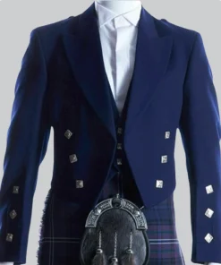Hand Made Scottish Blue Prince Charlie Jacket