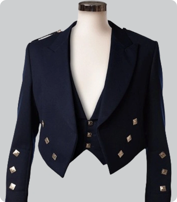 Hand Made Scottish Prince Charlie Jacket with Vest