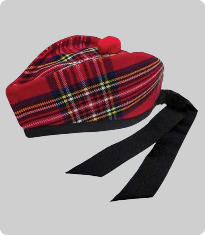 Hand Made Scottish Royal Stewart Tartan Glengarry Hats