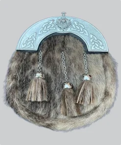 Hand Made Sealskin Dress Sporran with Thistle Celtic Cantle