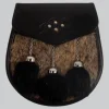 Hand Made Semi Dress Grey Black Rabbit Fur Sporran Cross Stud Emboss