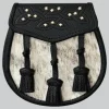Hand Made Semi Dress Natural Sealskin 14 Stud Leather Tassel Sporran