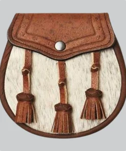 Hand Made Semi Dress Natural Sealskin Khaki Classic Embossed Sporran