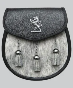 Hand Made Semi Dress Natural Sealskin Lion Emblem Sporran