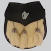 Hand Made Semi Dress Sporran White Rabbit Fur Harp Emblem