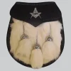 Hand Made Semi Dress Sporran White Rabbit Fur Masonic Emblem
