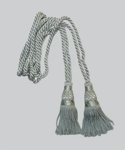 Hand Made Silver Silk Bagpipe Cord Back