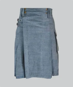 Hand Made Sky Blue Denim Kilt