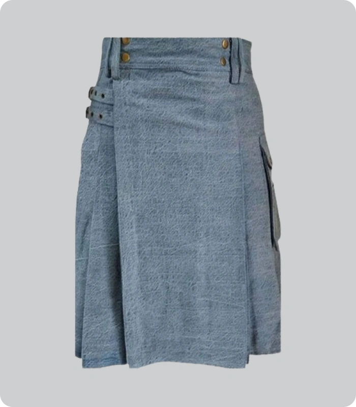 Hand Made Sky Blue Denim Kilt