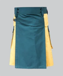 Hand Made Stylish Green & Yellow Hybrid kilt