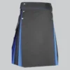 Hand Made Traditional Black and Blue Hybrid Kilt