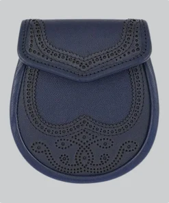 Hand Made Traditional Navy Blue Leather Sporran