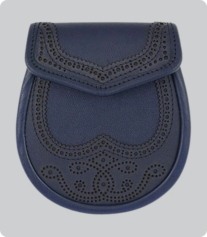 Hand Made Traditional Navy Blue Leather Sporran