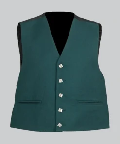 Hand Made Traditional Scottish Green Military Drummer Doublets vest