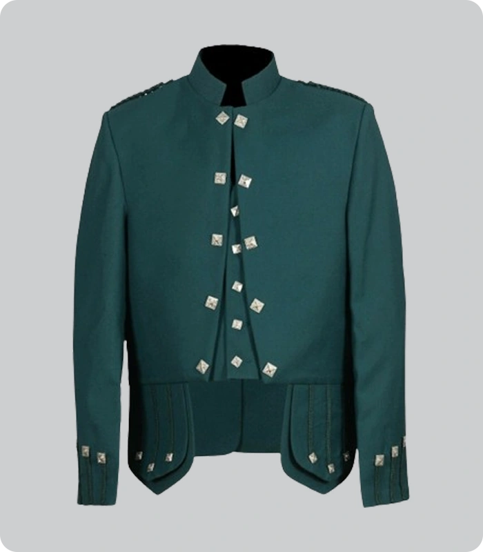 Hand Made Traditional Scottish Green Military Drummer Doublets