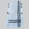 Hand Made White And Black Leather Kilt