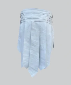 Hand Made White Warrior Leather Kilt back