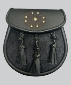 Hand made Black Leather Sporran