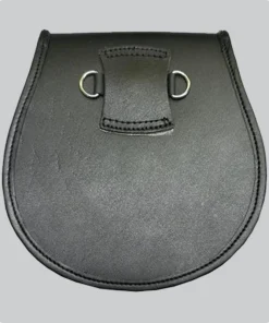 Hand made Black Leather Sporran Back