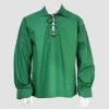 Handmade Green Jacobite Ghillie Kilt Shirt