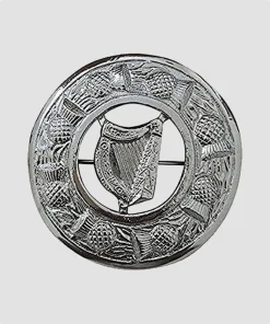 Handmade Irish Harp Kilt Brooch