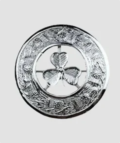 Handmade Irish Shamrock Kilt Brooch