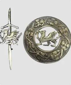 Handmade Lion Brooch with matching Kilt Pin