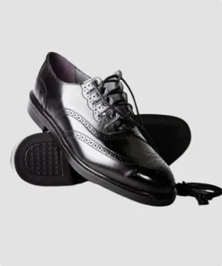 Handmade Men’s Leather Black Ghillie Brogues