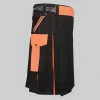 Premium Quality Black And Orange Utility Kilt