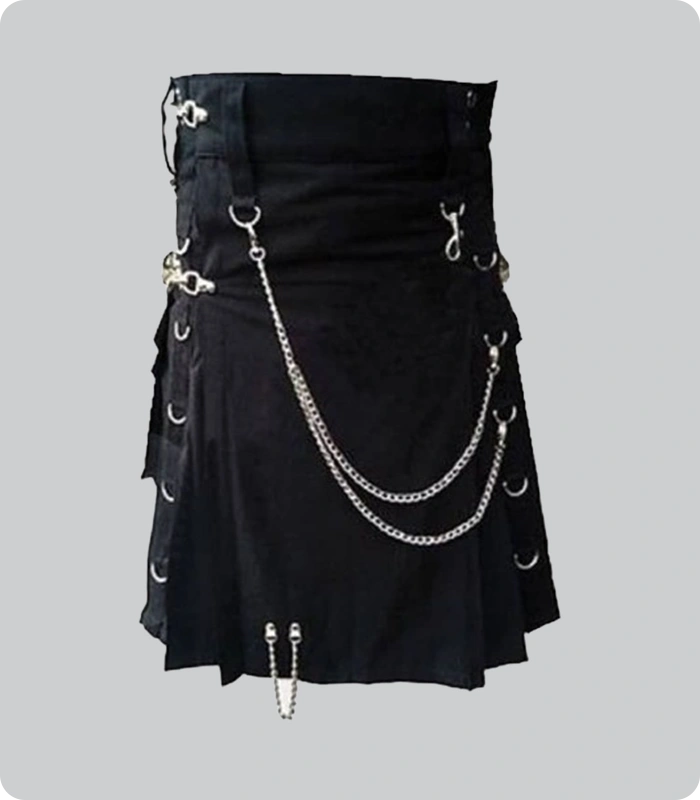 Premium Quality Black Style Utility Kilt