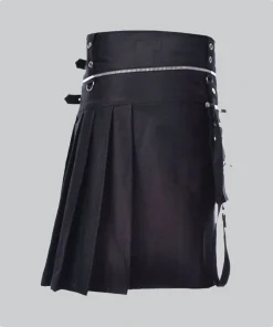 Premium Quality Black Utility Kilt With Pockets style stlye Back