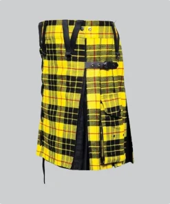 Premium Quality Black and Yellow Utility Kilt Right side