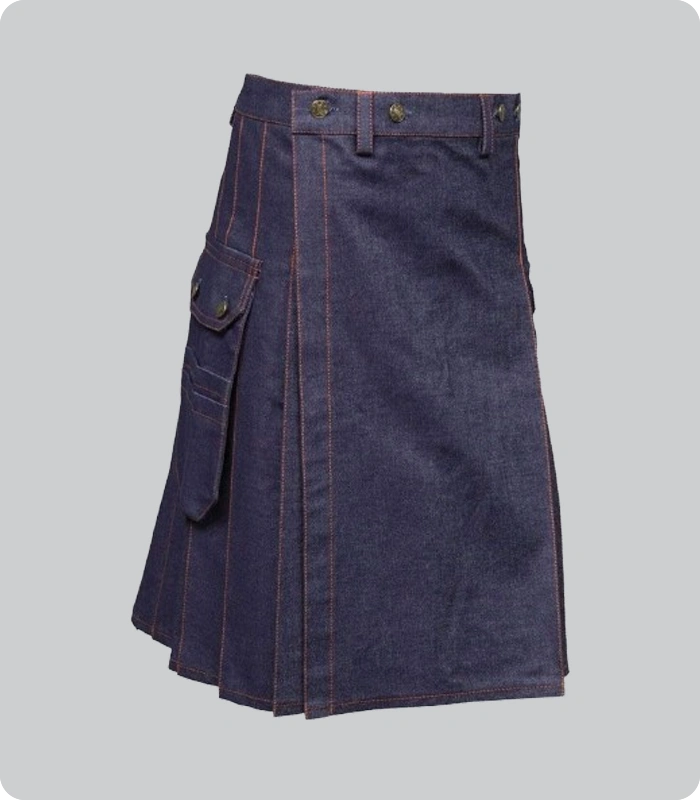 Premium Quality Blue Denim Kilt