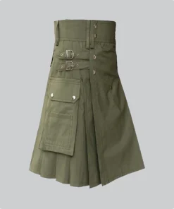 Premium Quality Dark Brown Utility Kilt Left Side