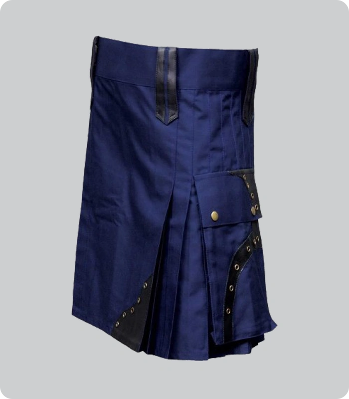 Premium Quality Navy Blue Utility Kilt Back