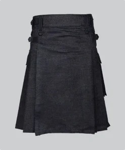 Premium Quality Simple Black Utility Kilt Back